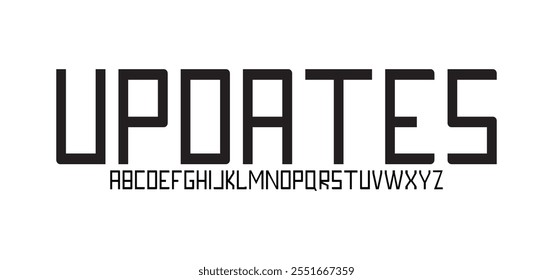 Updates, Futuristic font design tech letters and numbers Vector abc
