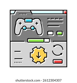 updates game development color icon vector. updates game development sign. isolated symbol illustration