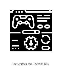 updates game development glyph icon vector. updates game development sign. isolated symbol illustration