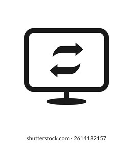 Updating computer icon design isolated on white background. Vector illustration
