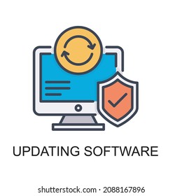 Updating Software vector Filled outline Icon Design illustration. Web And Mobile Application Symbol on White background EPS 10 File