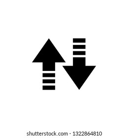 Up-Down Arrow Icon In Flat Style Vector For Apps, UI, Websites. Black Icon Vector Illustration.
