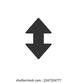 Nach oben gerichtete Symbol einzeln auf weißem Hintergrund. Multimedia-Symbol modern, einfach, Vektorgrafik, Symbol für Website-Design, mobile App, i. Vektorgrafik