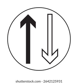 Up-down arrow icon isolated on white background. Multimedia symbol modern, simple, vector, icon for website design, mobile app, Ui. Vector Illustration