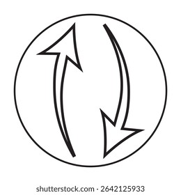 Up-down arrow icon isolated on white background. Multimedia symbol modern, simple, vector, icon for website design, mobile app, Ui. Vector Illustration