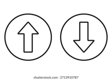 Aufwärtspfeil-Symbol einzeln auf weißem Hintergrund. Multimedia-Symbol modern, einfach, Vektor, Symbol für Website-Design, mobile App, Ui. Vektorgrafik