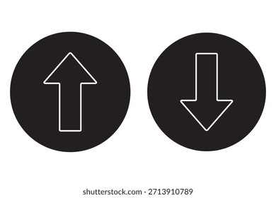 Aufwärtspfeil-Symbol einzeln auf weißem Hintergrund. Multimedia-Symbol modern, einfach, Vektor, Symbol für Website-Design, mobile App, Ui. Vektorgrafik