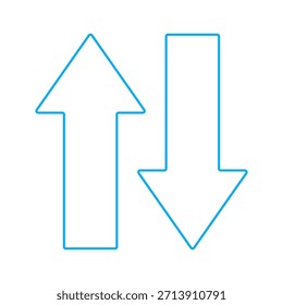 Aufwärtspfeil-Symbol einzeln auf weißem Hintergrund. Multimedia-Symbol modern, einfach, Vektor, Symbol für Website-Design, mobile App, Ui. Vektorgrafik