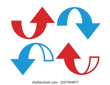 Up-down arrow icon set, vector illustration

