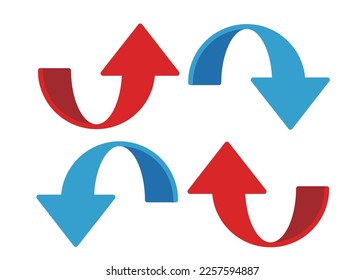 Up-down arrow icon set, vector illustration
