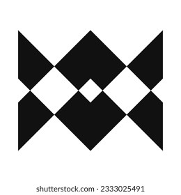 Up-down chevrons, negative space icon. A pair of v-shaped symbols. Isolated on a white background.