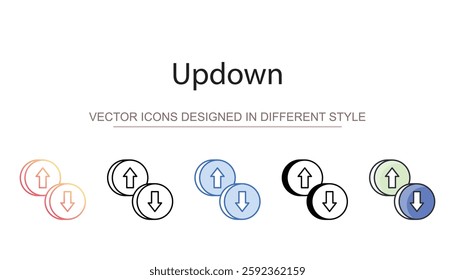 Updown icon design with white background stock illustration