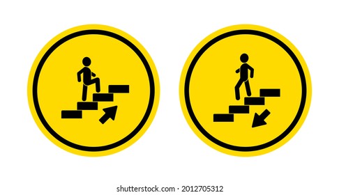 nach oben gerichtete Treppe-Symbol auf weißem Hintergrund