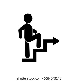 icono de escaleras arriba hacia abajo sobre fondo blanco