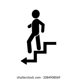 up-down stairs icon on white background