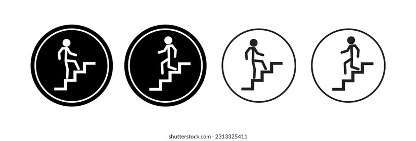 up-down stairs icon on white background
