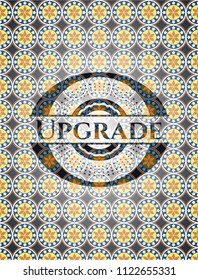 Upgrade arabic style badge. Arabesque decoration.