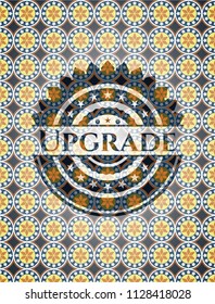 Upgrade arabic style badge. Arabesque decoration.