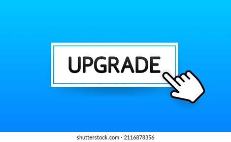 Upgrade blue label on white background. Blue banner. Vector illustration