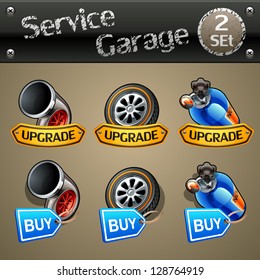 Upgrade and buy parts icons for race game-set 2