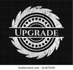 Upgrade chalkboard emblem on black board
