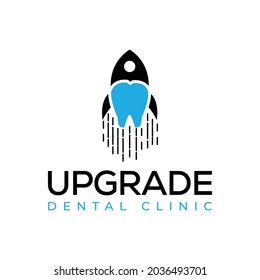 upgrade dental clinic, fast rocket bring tooth vector