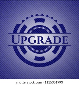 Upgrade emblem with denim texture