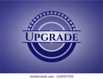 Upgrade emblem with denim texture