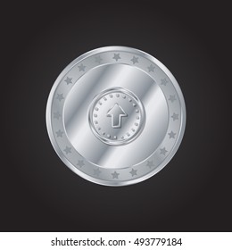 Upgrade embossed realistic silver / platinum coin precious Icon / Logo Design