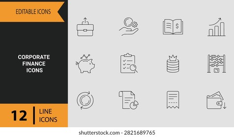 Upgrade financial presentations using commercial line graphics illustrating investment planning, corporate budgeting, revenue analysis, accounting, wealth management, and enterprise banking operations.