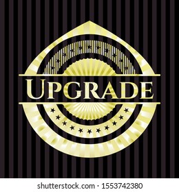 Upgrade gold shiny badge. Vector Illustration. Detailed.