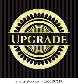 Upgrade golden badge. Vector Illustration. Detailed.