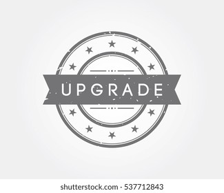 upgrade. gray stamp sign