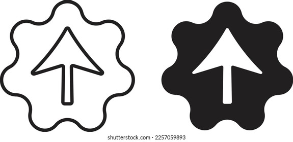 Upgrade and growth icon simple trendy flat style line and solid Isolated vector illustration on white background. For apps, logo, websites, symbol , UI, UX, graphic and web design. EPS 10.