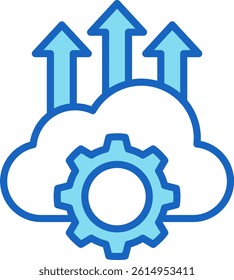 Upgrade Icon Blue Vector Illustration