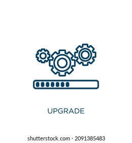 icono de actualización. Icono de esquema de actualización lineal delgado aislado en fondo blanco. Signo de actualización de vector de línea, símbolo para web y móvil