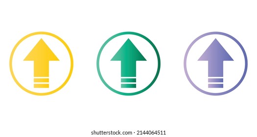 Upgrade Icon Vector. Upgrade Arrow Icon. Flat Design Up Arrow Symbol Isolated On White Background In Three Different Styles.