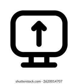 Upgrade Icon Vector for System Boost and Feature Enhancement. Technology progress icon for app. Line Icon