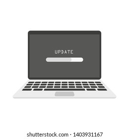 upgrade laptop in flat style on white background