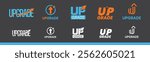 Upgrade Logo Template Bundle for Your Business. Arrow-up icon or illustration with color and monochrome style