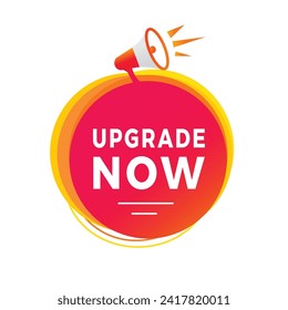 Upgrade now banner modern style label icon. Vector design for announcement.