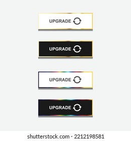 Upgrade now Button with long shadow. Upgrade. Spectrum gradient. Vector illustration.
