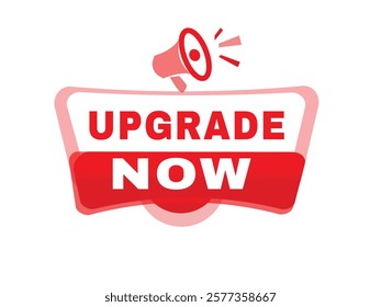 Upgrade now vector element for modern banner or website advertising template. Poster or icon design, business concept.