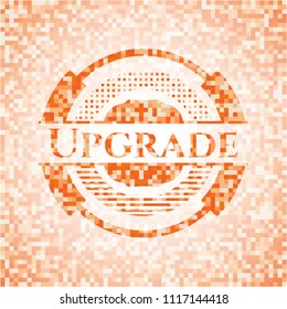 Upgrade orange mosaic emblem with background
