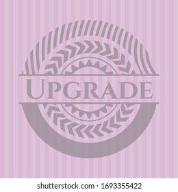 Upgrade pink emblem. Vector Illustration. Detailed.