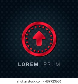 Upgrade Red chromium precious metallic 3D Icon / Logo Design