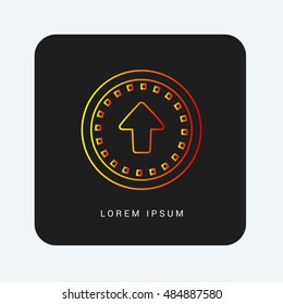 Upgrade Red & Orange gradient attractive line thin icon / logo design