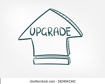 upgrade sign doodle vector concept isolated sign