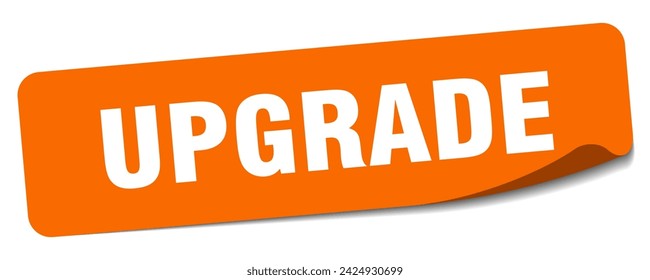 upgrade sticker. upgrade rectangular label isolated on white background