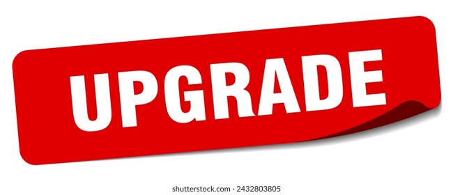 upgrade sticker. upgrade rectangular label isolated on white background